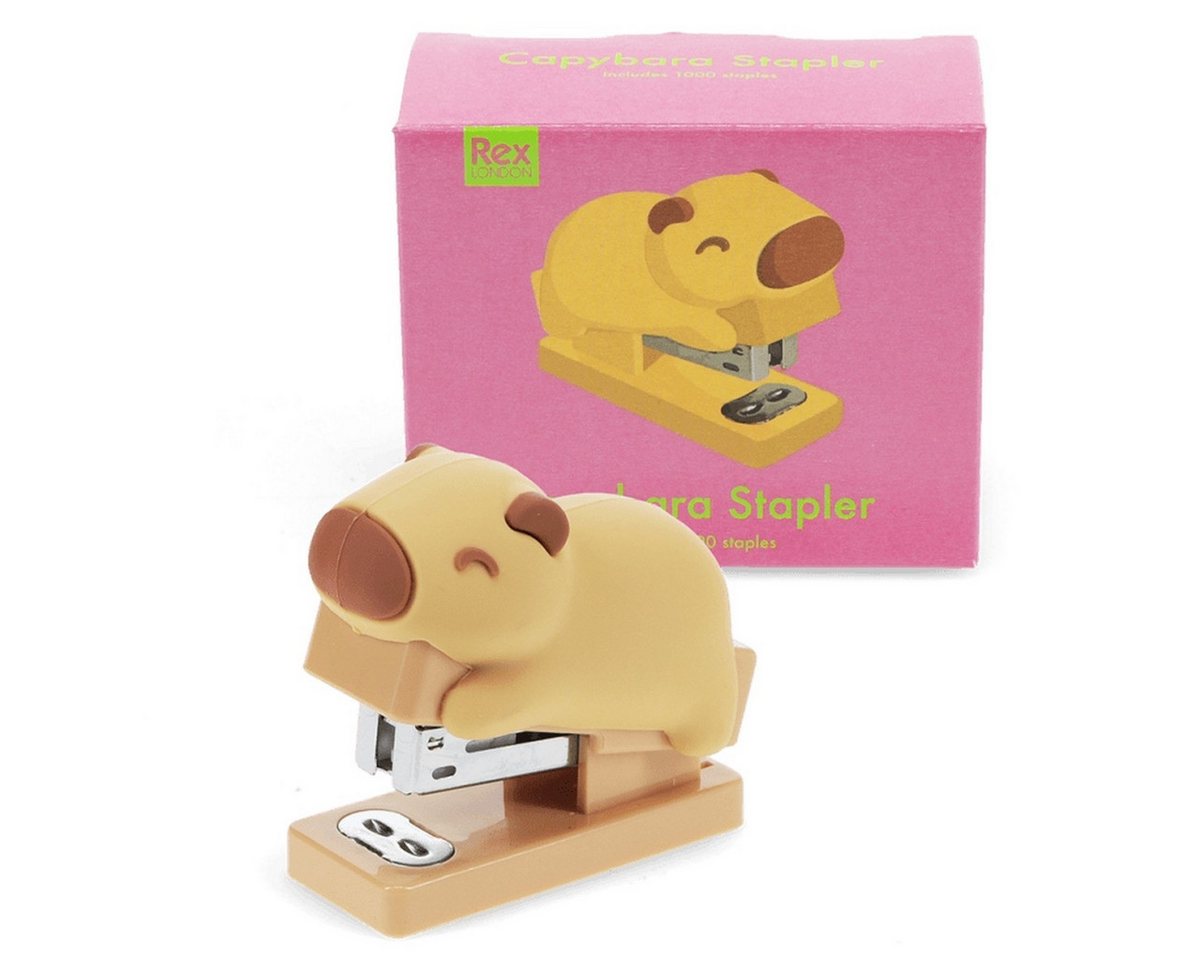 Rex London Heftgerät Mini-Hefter Capybara niedlich 1000 Klammern kompakt ab 2 Blatt Bild 3