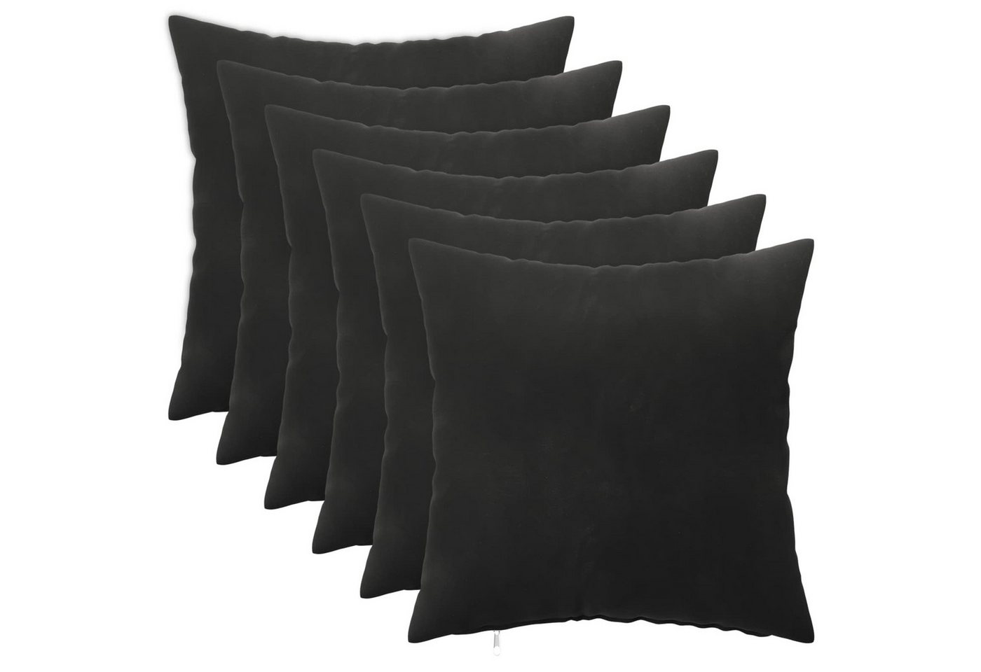 vidaXL Zierkissen Kissen mit Kissen HEERLEN 6 Stk. Schwarz Samt, (6 St) Bild 5