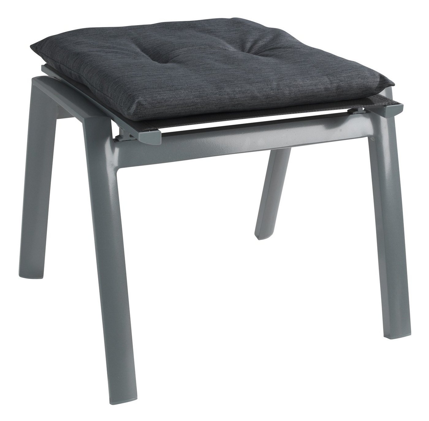GO-DE Hockerauflage INDIGRO, B 48 x L 48 cm, Grau, Hockerauflage, Sitzauflage für Hocker Bild 2