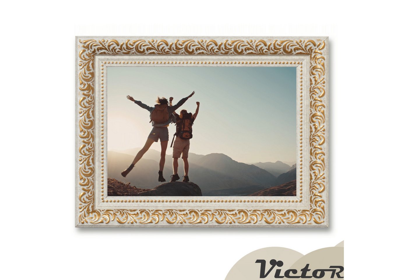 Victor (Zenith) Bilderrahmen Rubens, Bilderrahmen 13x18 cm Beige Gold, Bilderrahmen Barock, Antik