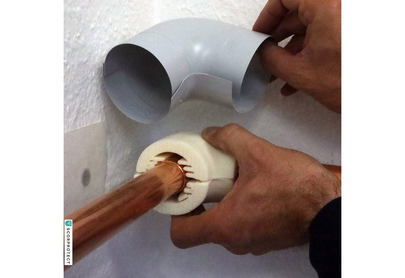 Scorprotect® Steinwolle PUR Rohrbögen mit PVC-Ummantelung 90 Grad Bild 5