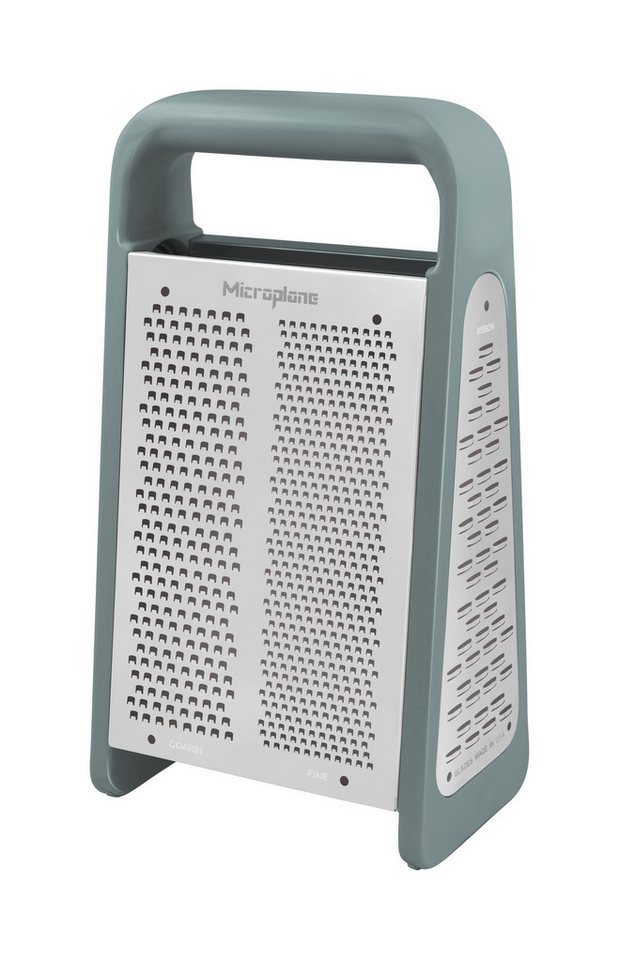 Microplane Küchenreibe Box Grater / Vierkantreibe PureCut – 5-in-1 – Eucalyptus Green 34742