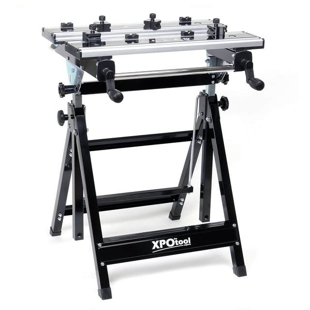 Wiltec Mobile Werkbank bis 100 kg Werktisch klappbar, Arbeitstisch höhenverstellbar 77 - 107 cm, Werkstatttisch mit einstellbarer Neigung