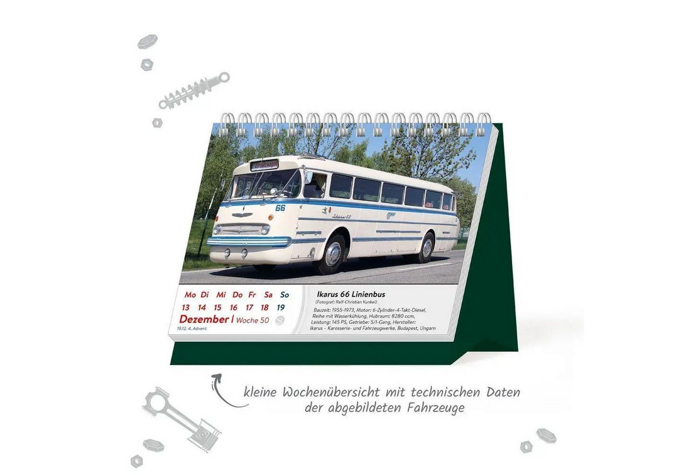 Trötsch Verlag Tischkalender TRÖTSCH - Aufstellwochenkalender DDR Fahrzeuge 2027