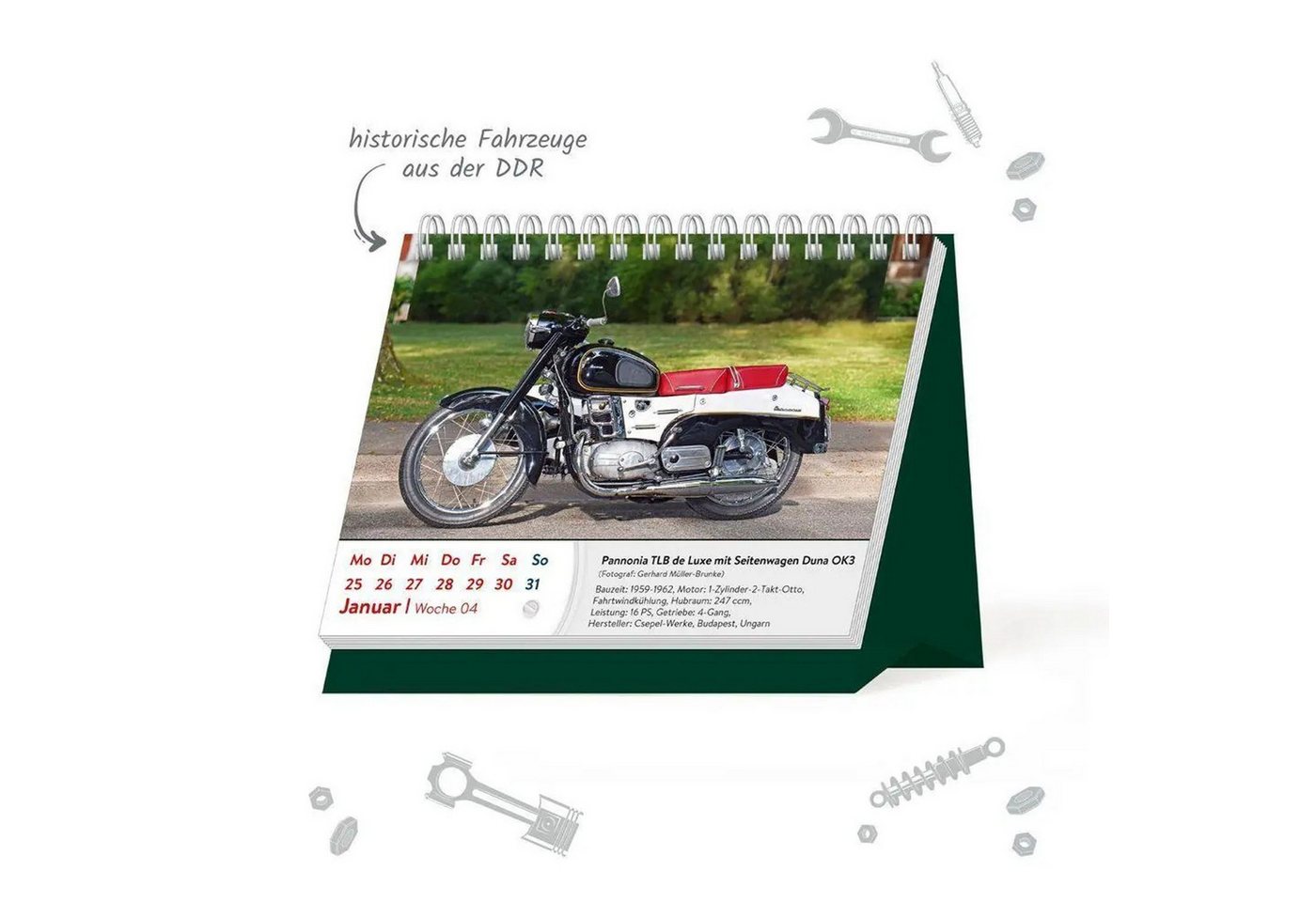 Trötsch Verlag Tischkalender TRÖTSCH - Aufstellwochenkalender DDR Fahrzeuge 2027 Bild 2