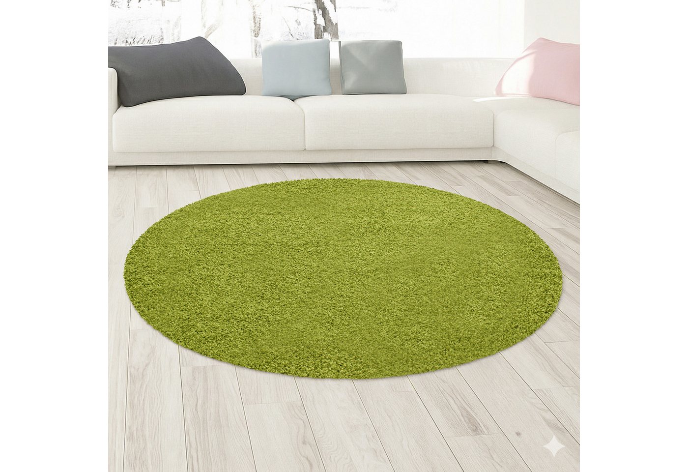 Carpetia Hochflor-Teppich Modernes Shaggy-Design, rund, Höhe: 30 mm, weich, pflegeleicht, strapazierfähig Bild 2