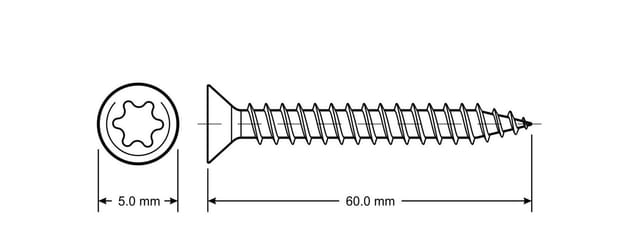 Trend Line Holzbauschraube TrendLine Edelstahlschrauben 5.0 x 60 mm TX 25 -