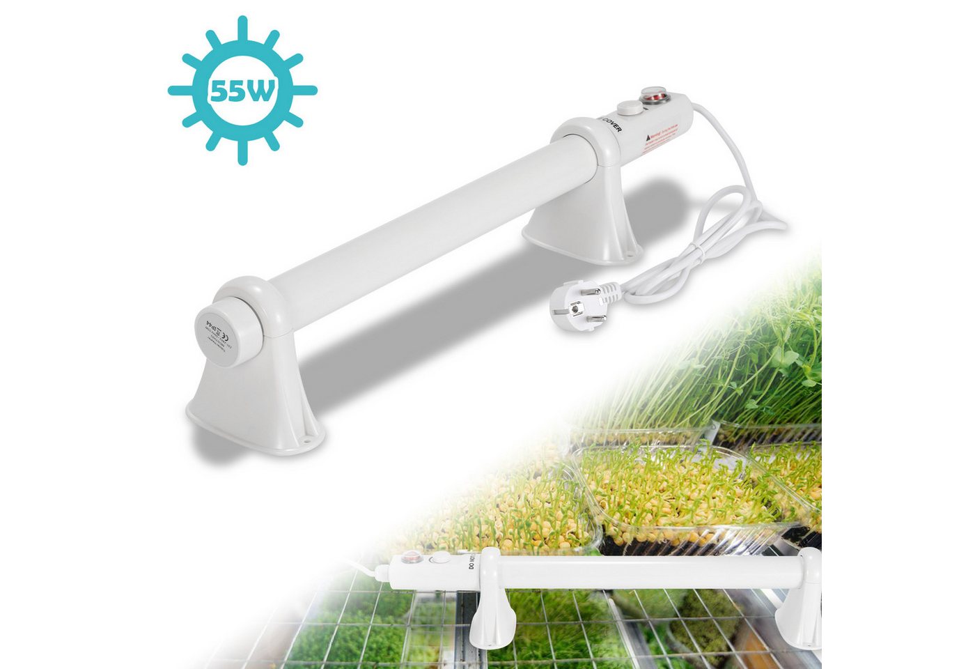 Clanmacy Gewächshaus Gewächshausheizung Gewächshaus 55-135 Watt 50-100 cm Heizung Ecoheat Bild 4