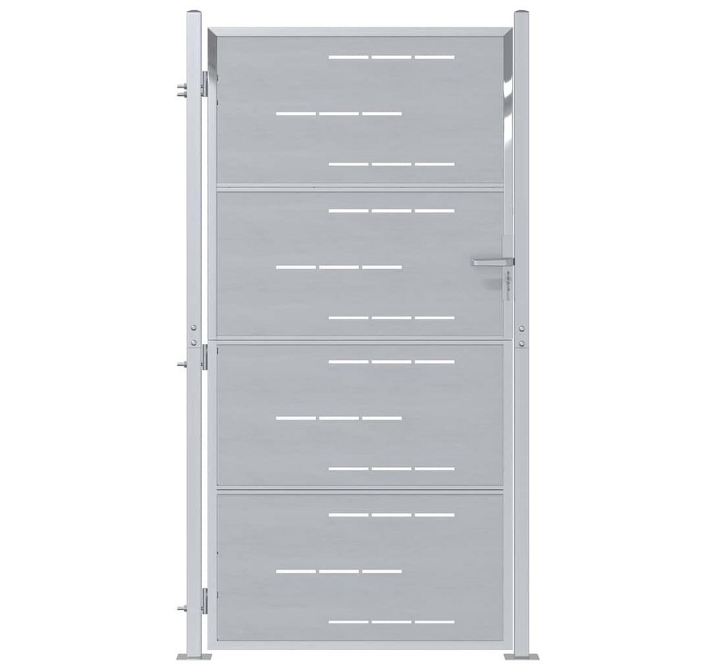 vidaXL Gartentor, Gartentor mit Schloss Silber 96 x 180 cm Edelstahl Bild 5