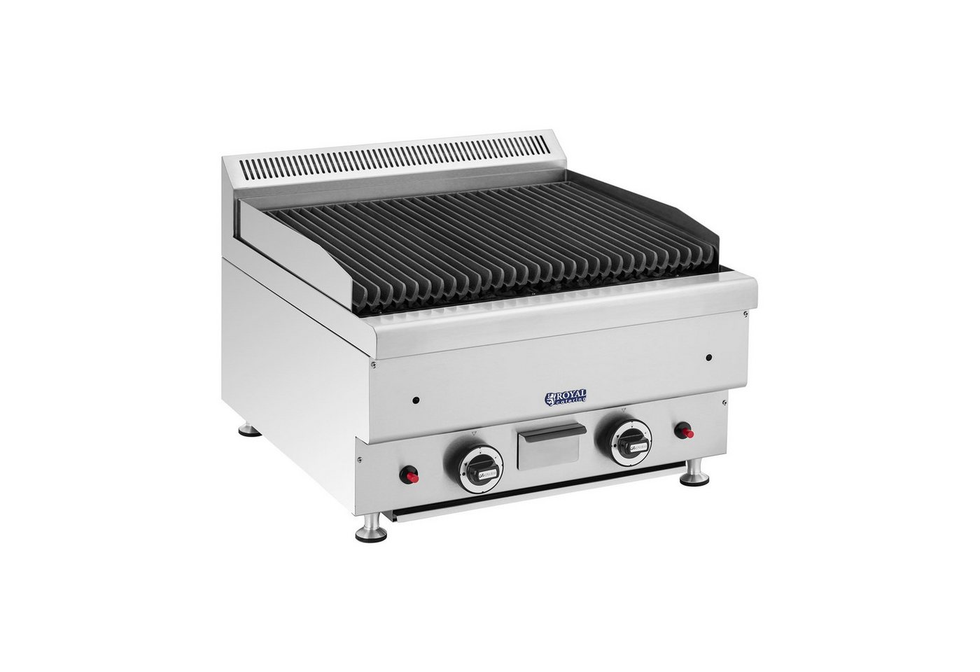 Royal Catering Gasgrill Lavastein-Grill Erdgas gerillte Grillplatte 50 x 47cm Tropfschale Bild 3