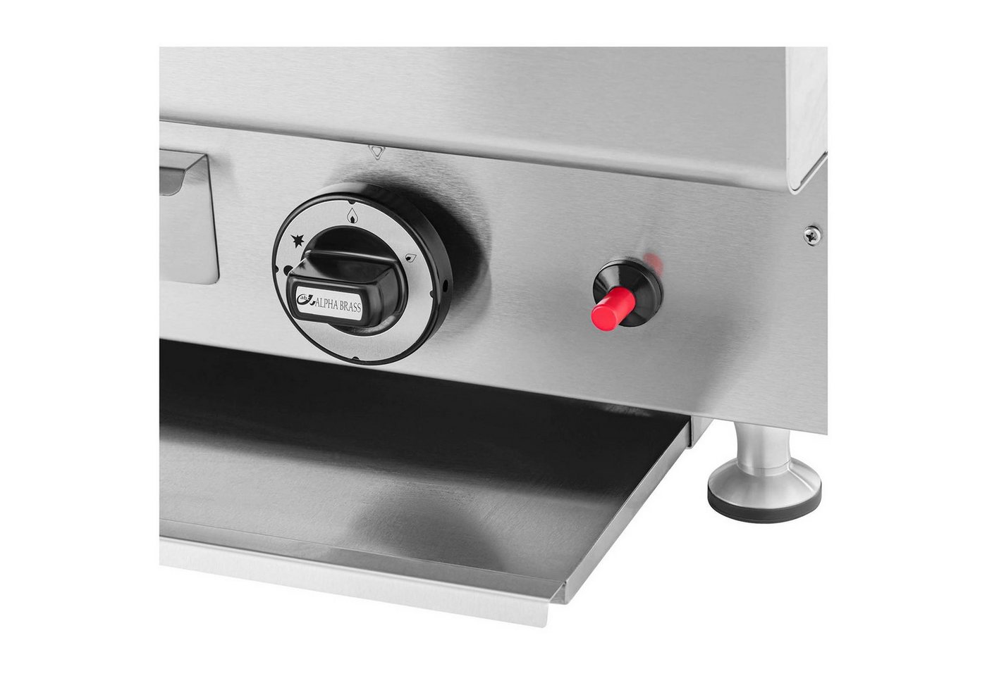Royal Catering Gasgrill Lavastein-Grill Erdgas gerillte Grillplatte 50 x 47cm Tropfschale Bild 4
