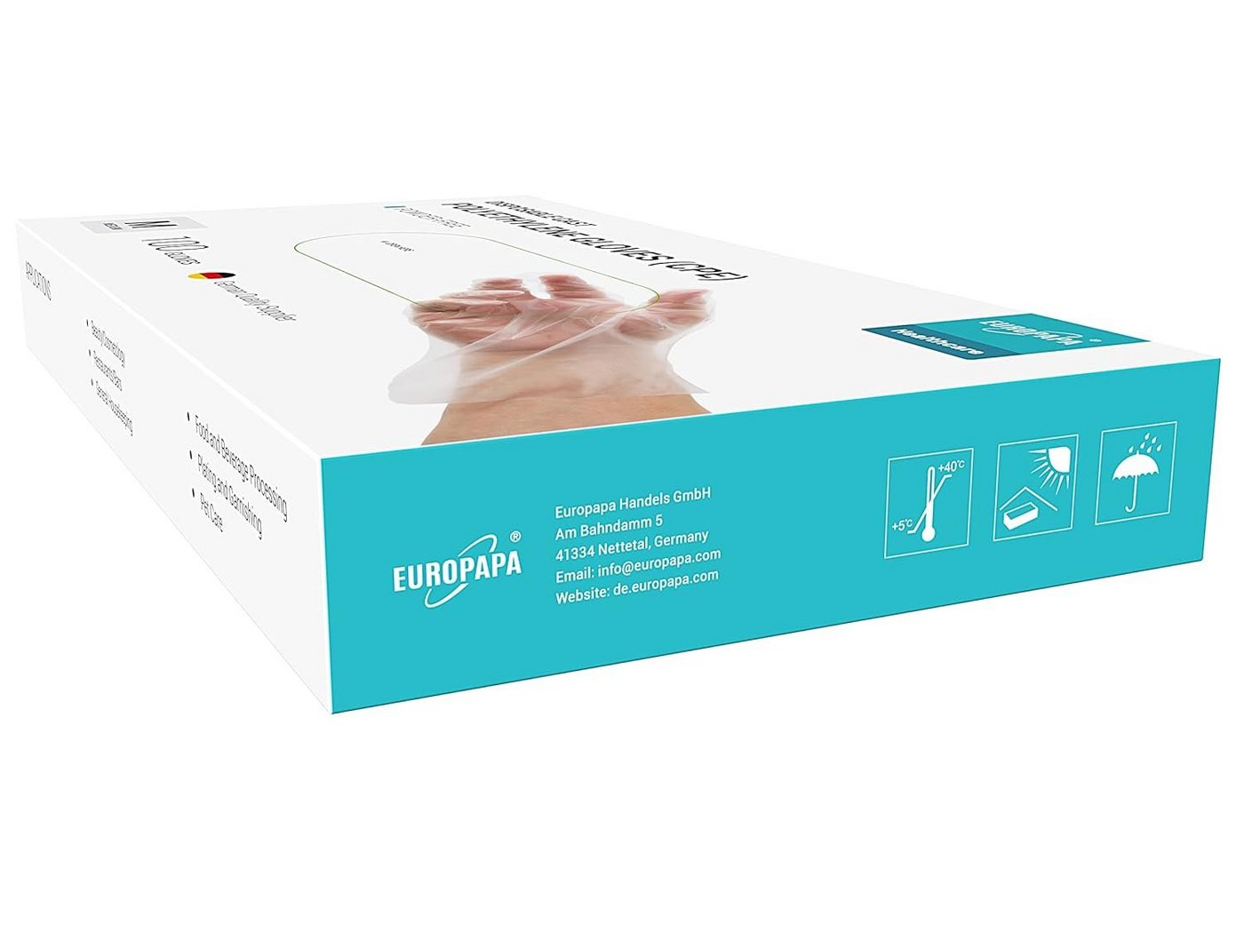 EUROPAPA Einweghandschuhe 100, 200, 300 Vorteilspack CPE transparenz Einweghandschuhe in Box (300-St., Einmalhandschuhe) latexfrei Gummihandschuhe puderfrei Handschuhe Bild 4