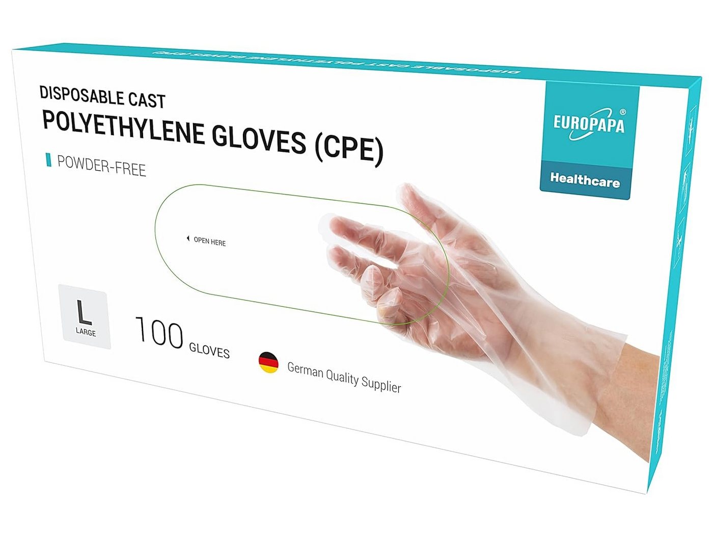 EUROPAPA Einweghandschuhe 100, 200, 300 Vorteilspack CPE transparenz Einweghandschuhe in Box (300-St., Einmalhandschuhe) latexfrei Gummihandschuhe puderfrei Handschuhe Bild 5