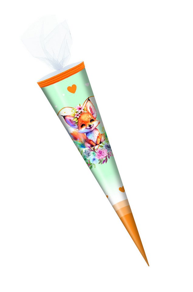 Verpackungsmittel GmbH Markneukirchen Schultüte Schultüte / Zuckertüte / 50cm / rund / "Fuchs