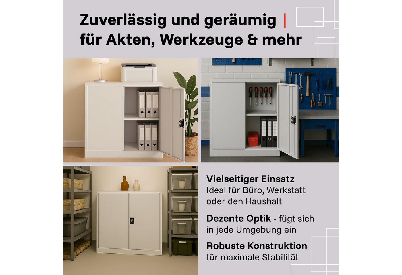 LagerZwei Aktenschrank Stahlschrank 90 x 90 x 40 cm abschließbar Bild 5