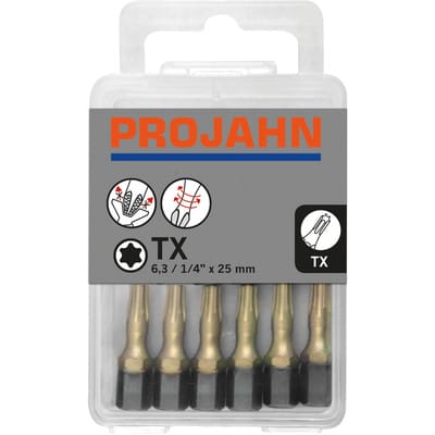 1/4' star Bit, l 25mm TX20 ZrN, 10er Pack - Projahn