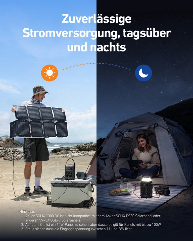 Anker Stromerzeuger Anker SOLIX C300X DC Powerstation 288Wh LiFePO4 300W für Camping, (1-tlg), Outdoor, Camping, Reisen und Notfälle