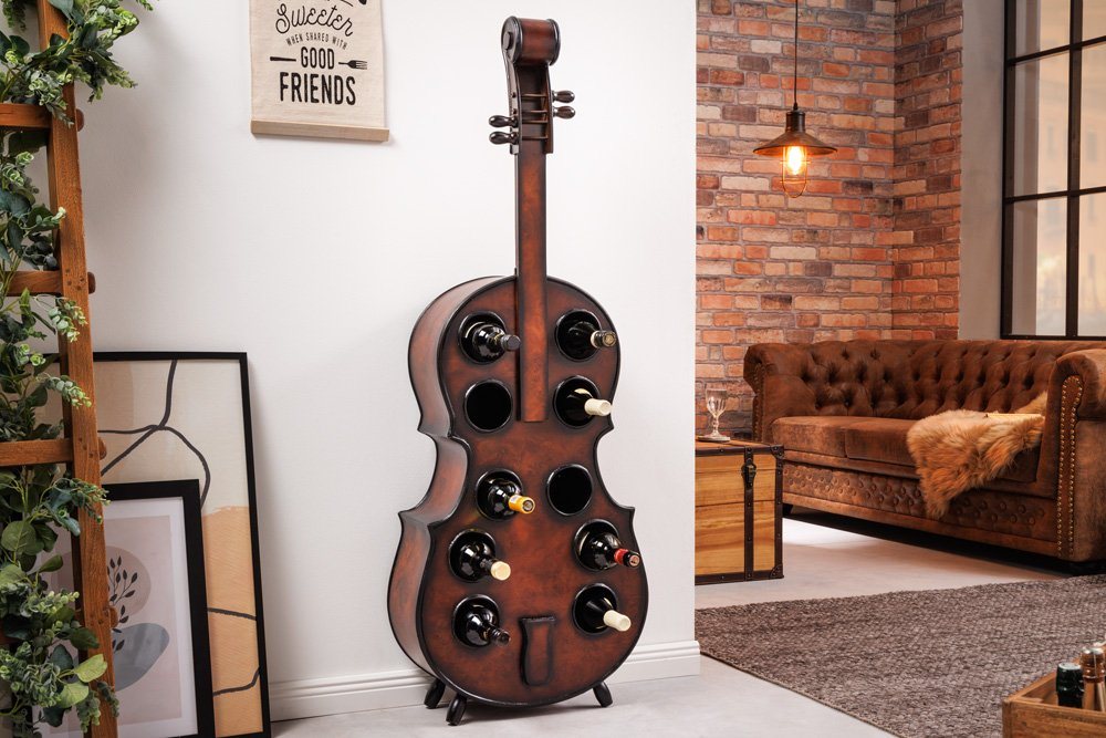 riess-ambiente Weinregal CELLO 133cm braun, Einzelartikel 1-tlg., Wohnzimmer · Massivholz · 10 Flaschen · Landhausstil · Küche · Design Bild 2