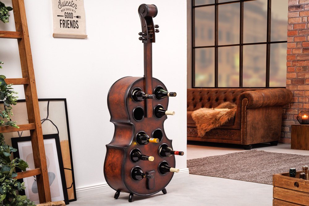riess-ambiente Weinregal CELLO 133cm braun, Einzelartikel 1-tlg., Wohnzimmer · Massivholz · 10 Flaschen · Landhausstil · Küche · Design Bild 4