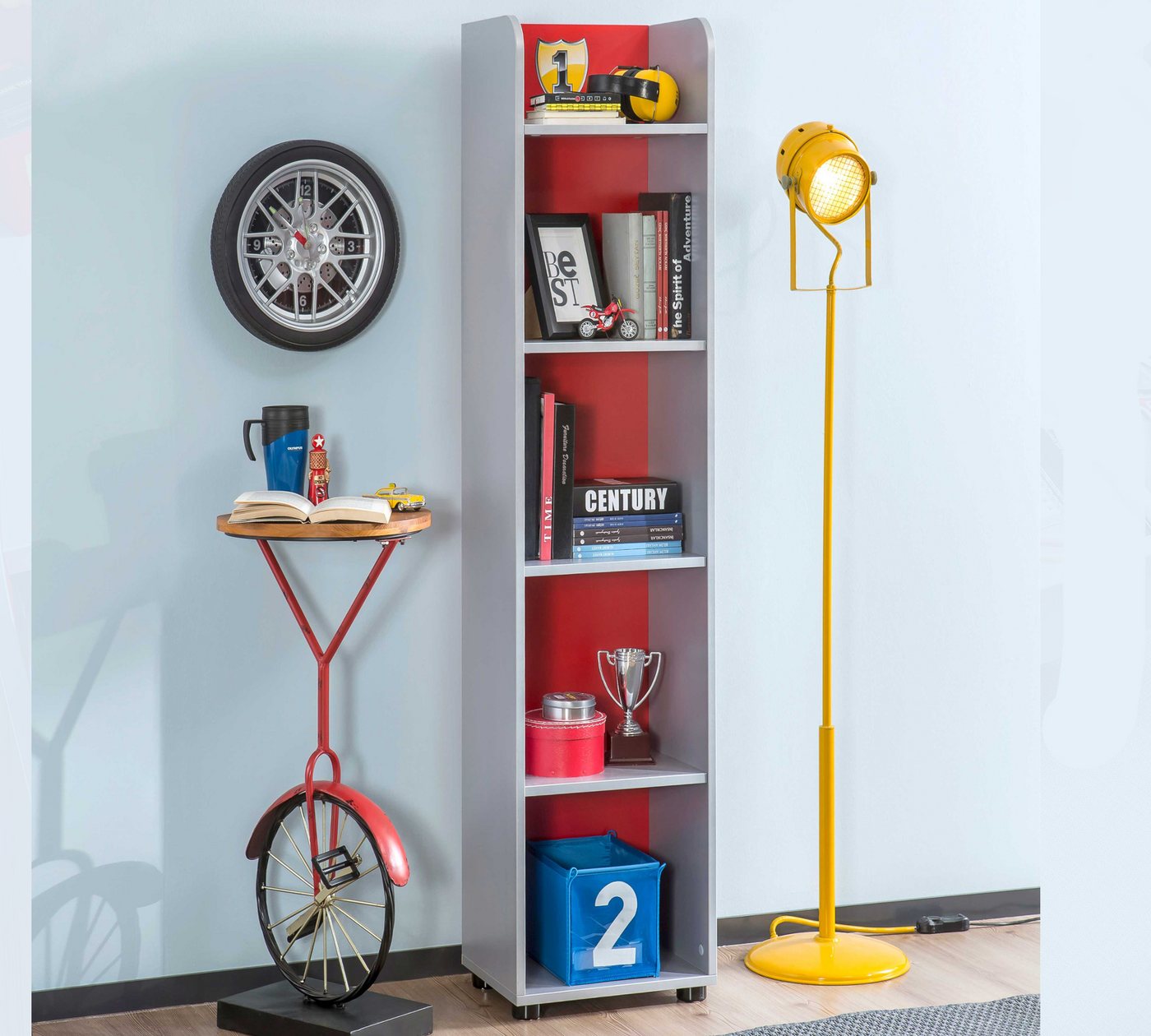 Möbel-Zeit Bücherregal RACECUP mit 5 Ablageböden
