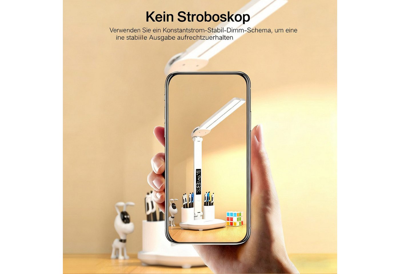 Toomoke LED Schreibtischlampe LED Schreibtischlampe Tischlampe Dimmbar Touch Leselampe 3-Farbige, LED fest integriert, weißes Licht,neutralweißes Licht,warmes Licht, Touch-Steuerung, tragbar, faltbar,Augenschutz, Nachttischlampe