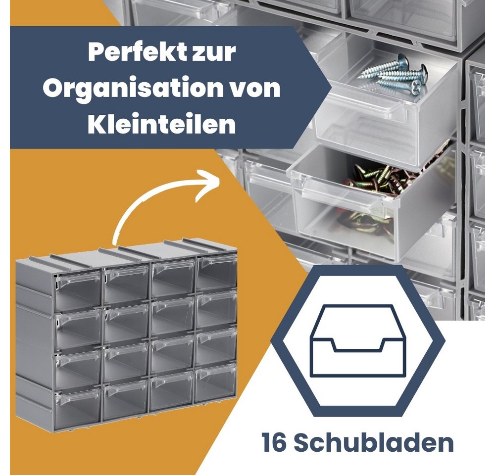 GarPet Sortimentskasten Sortimentskasten 16 Fach Schrauben Sortierbox Kleinteilemagazin Box Bild 3