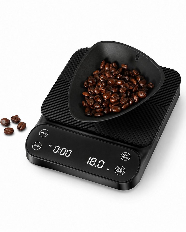 Maestri House Küchenwaage S3 Pour-Over-Kaffeewaage 0,1 g/3 kg, Durchflussmenge, (Automatischer Pulver-Wasser-Verhältnis-Modus, USB-C / 500 mAh), Wiegen, Auto Pour Over, Auto Espresso Bild 3