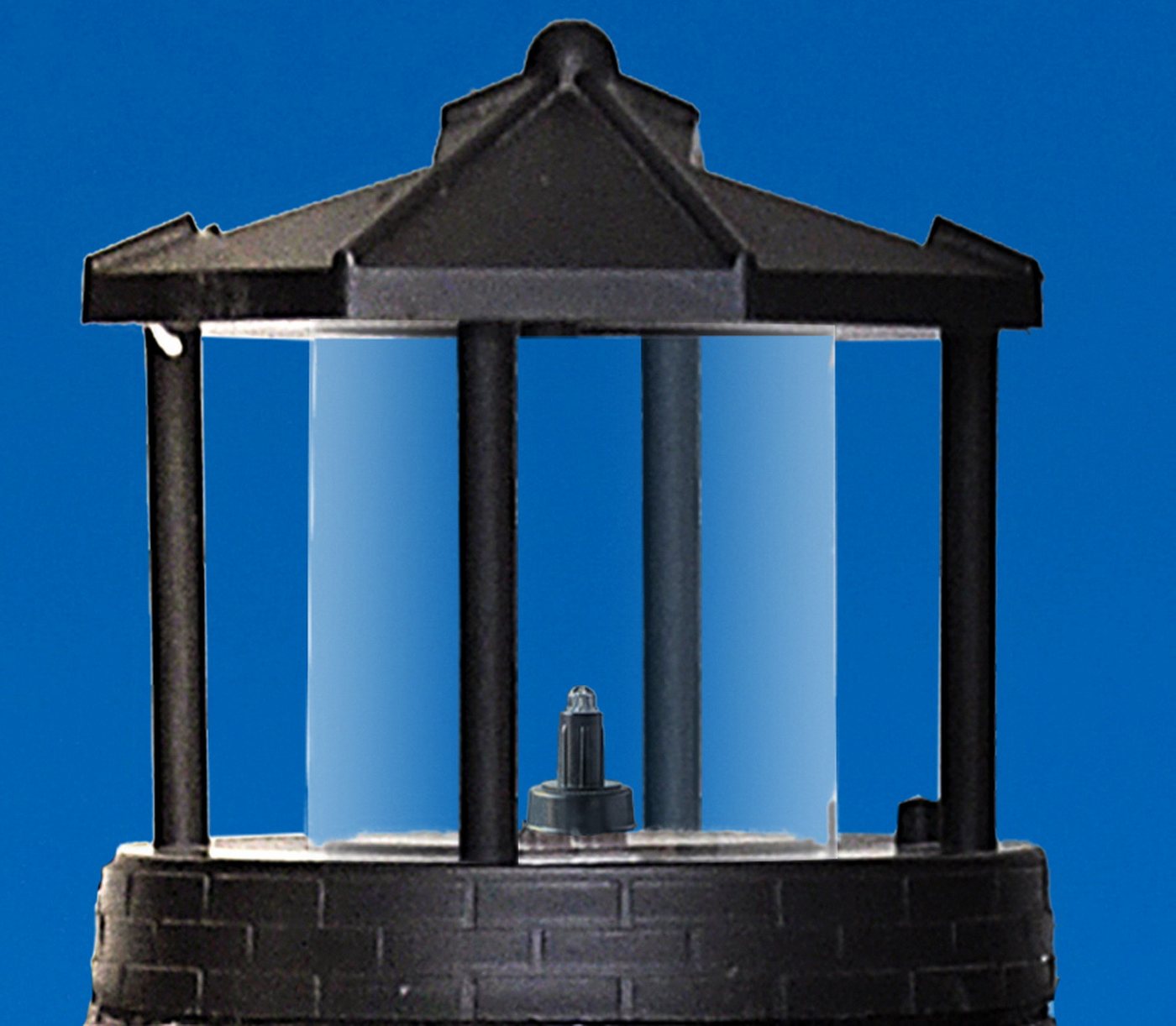Jürgen Westerholt GmbH LED Solarleuchte Leuchteinheit Leuchtkopf für Leuchtturm ROTER SAND, Blinkendes Licht, LED fest integriert, Kaltweiß, LED mit rotierendem Spiegel