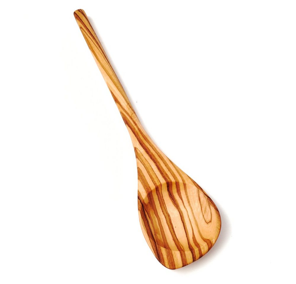 dasOlivenholzbrett Pfannenwender Pfannenwender aus Olivenholz mit Mulde, Ecke und runder Stil