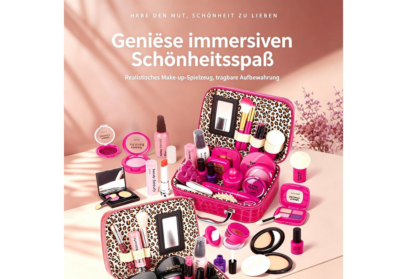 ibettertec Kreativset Make-up-Spielzeug,Lernspielzeug spielzeuge für MädchenKreativset, (22-St), Realistisches Make-up-Spielset, 22-tlg., Kinder Rollenspiel Set), waschbares Zubehör Makeup Spielzeug Kreativset