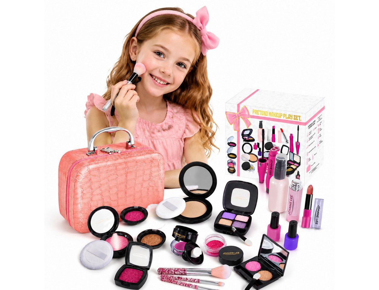 ibettertec Kreativset Make-up-Spielzeug,Lernspielzeug spielzeuge für MädchenKreativset, (22-St), Realistisches Make-up-Spielset, 22-tlg., Kinder Rollenspiel Set), waschbares Zubehör Makeup Spielzeug Kreativset Bild 5