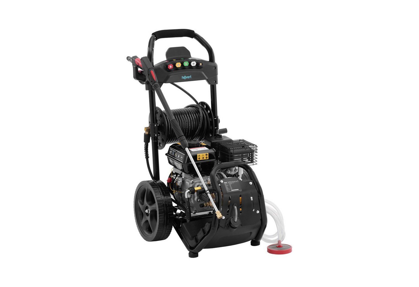Hillvert Hochdruckreiniger Benzin Flächenreiniger 4500 W 7 PS 200 bar 20 m Schlauch Räder, 4500 W, Fördermenge max: 9 l/h Bild 2