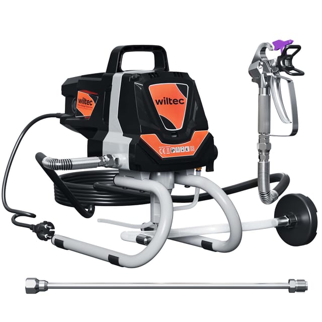 Wiltec - Hochdruck Farbsprühsystem 1010 w, 207 bar, 1,5 l/min, Farbspritzgerät mit Düse und Verlängerungsstange, Farbsprühgerät für Wandfarbe