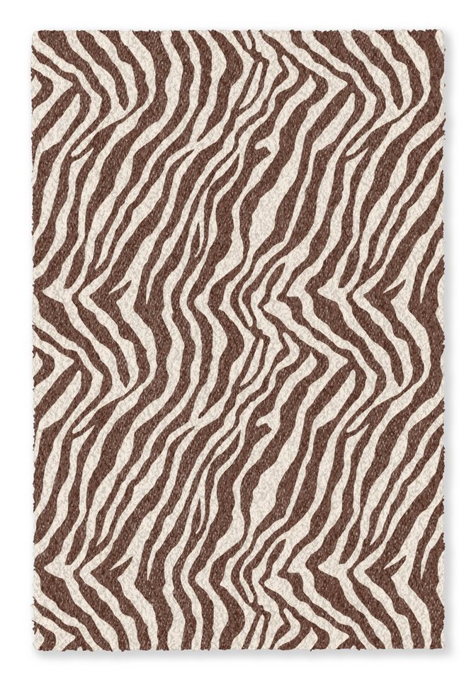 OnlyWow Teppich Zebra - Muster - Schwarz - Weiß, Rechteckig, Schlafzimmer, Vorleger, Kurzflor, Carpet 80x120 cm Bild 4