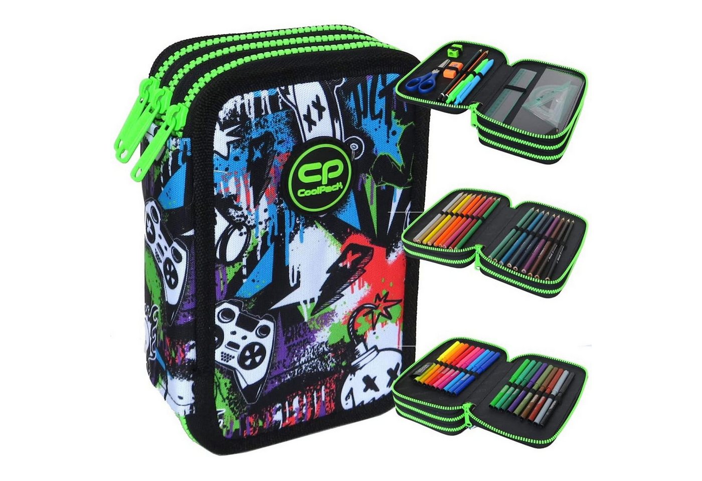 CoolPack Federmäppchen COOLPACK - JUMPER 3 - Dreifach-Federmäppchen mit Zubehör - PEEK A BOO Bild 4