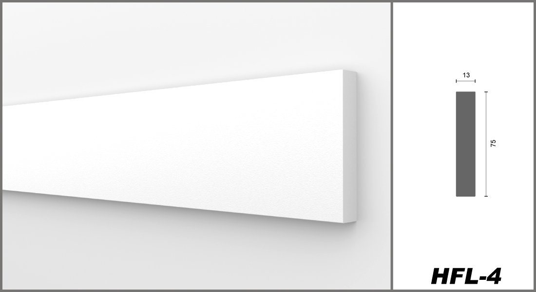 HEXIMO Stuckleiste, 30.6 Meter / 18 Leisten, Flachleisten, XPS Styropor Trockenbau Flachleisten für Wand Deckenabschlussleiste Styropordeckenleisten (30.6 Meter HFL 4) Bild 5