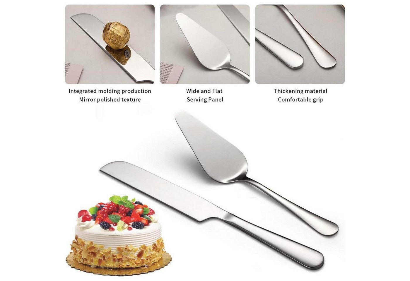 LuxusKollektion Tortenheber Tortenmesser Set Edelstahl Tortenheber Hochzeit 1. Silber Bild 2