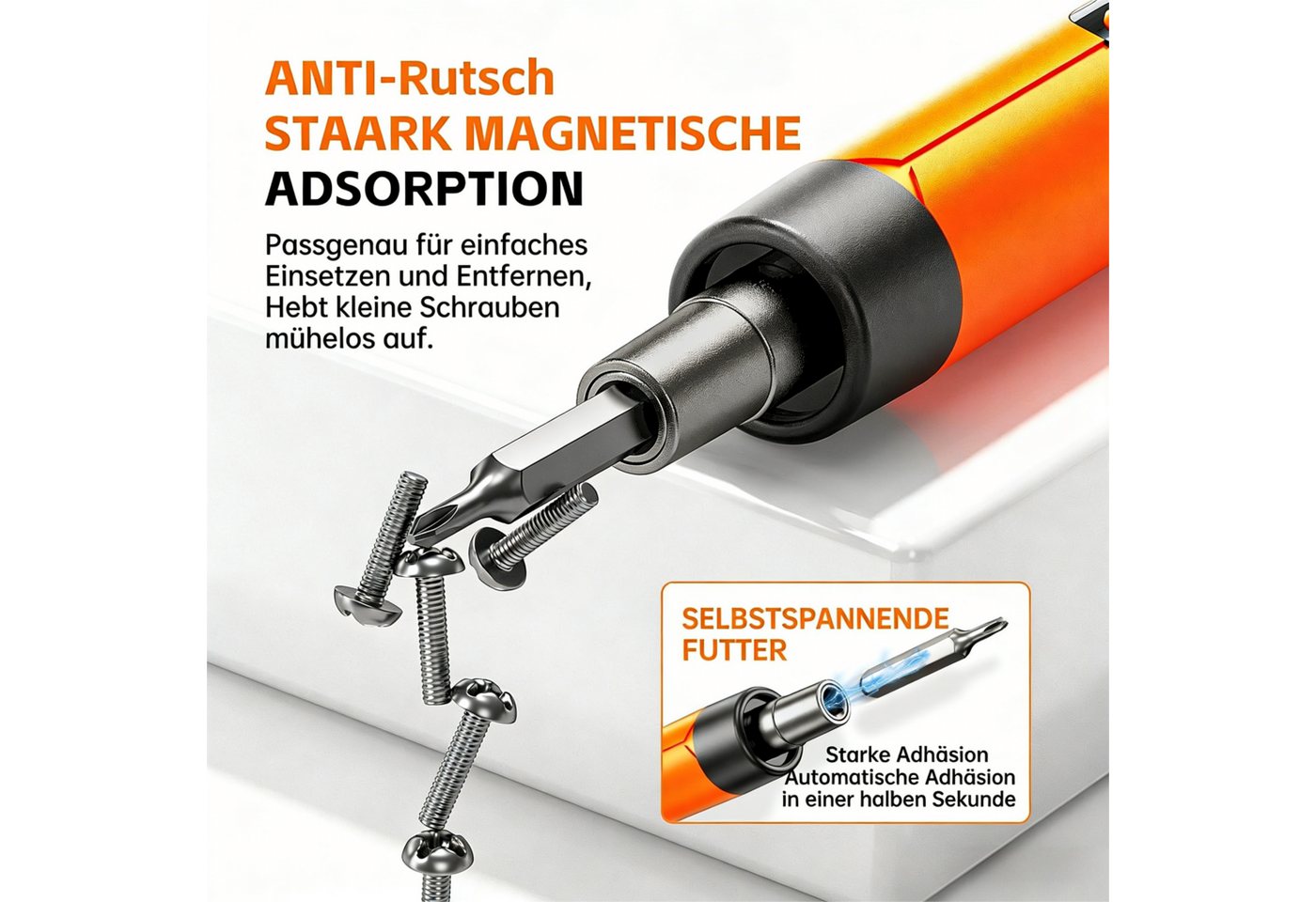 Fyrove Elektro-Schraubendreher 100-in-1 Elektro-Schraubendreher,Präzisionsschraubendreher-Set, (mit 600mAh, 100 Bits, wiederaufladbarer Mini Akkuschrauber, für Elektronik Reparatur, iPhone, Laptop, Brille und Uhr), Feinmechaniker Werkzeug Set Bild 4
