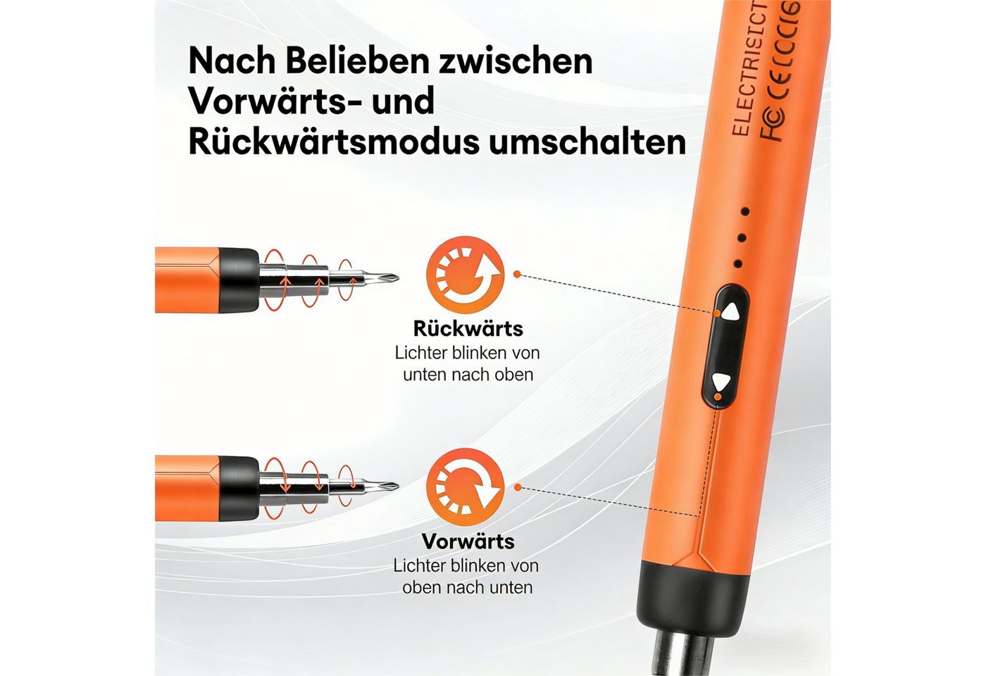 Fyrove Elektro-Schraubendreher 100-in-1 Elektro-Schraubendreher,Präzisionsschraubendreher-Set, (mit 600mAh, 100 Bits, wiederaufladbarer Mini Akkuschrauber, für Elektronik Reparatur, iPhone, Laptop, Brille und Uhr), Feinmechaniker Werkzeug Set Bild 5