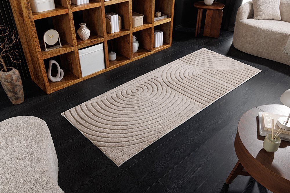 riess-ambiente Läufer ART DECO 200x80cm beige/creme - 3D-Strukturflor, Hoch-Tief-Effekt, rechteckig, Höhe: 9 mm, weiche Haptik & für Fußbodenheizungen – ideal für Deinen Flur Bild 2