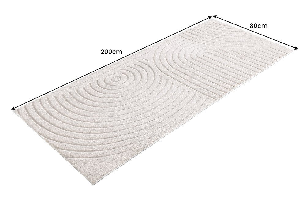 riess-ambiente Läufer ART DECO 200x80cm beige/creme - 3D-Strukturflor, Hoch-Tief-Effekt, rechteckig, Höhe: 9 mm, weiche Haptik & für Fußbodenheizungen – ideal für Deinen Flur Bild 3