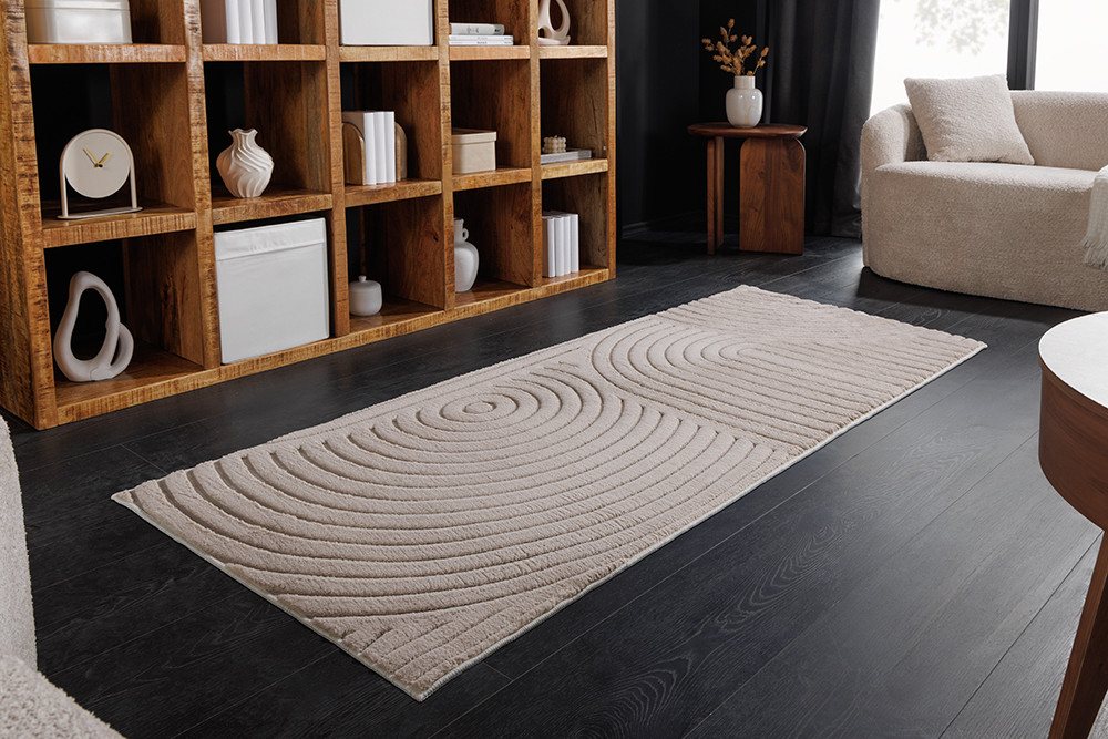 riess-ambiente Läufer ART DECO 200x80cm beige/creme - 3D-Strukturflor, Hoch-Tief-Effekt, rechteckig, Höhe: 9 mm, weiche Haptik & für Fußbodenheizungen – ideal für Deinen Flur Bild 4