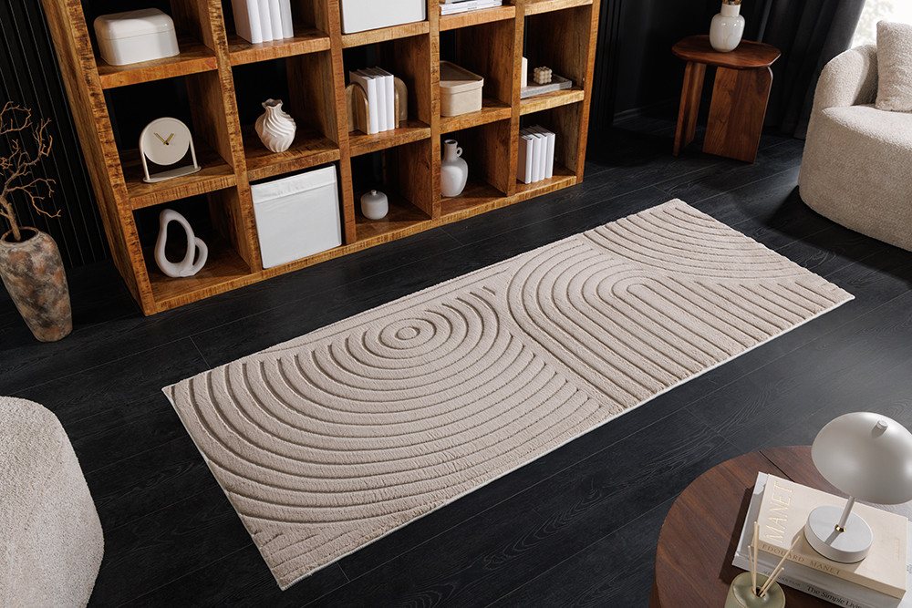 riess-ambiente Läufer ART DECO 200x80cm beige/creme - 3D-Strukturflor, Hoch-Tief-Effekt, rechteckig, Höhe: 9 mm, weiche Haptik & für Fußbodenheizungen – ideal für Deinen Flur Bild 5