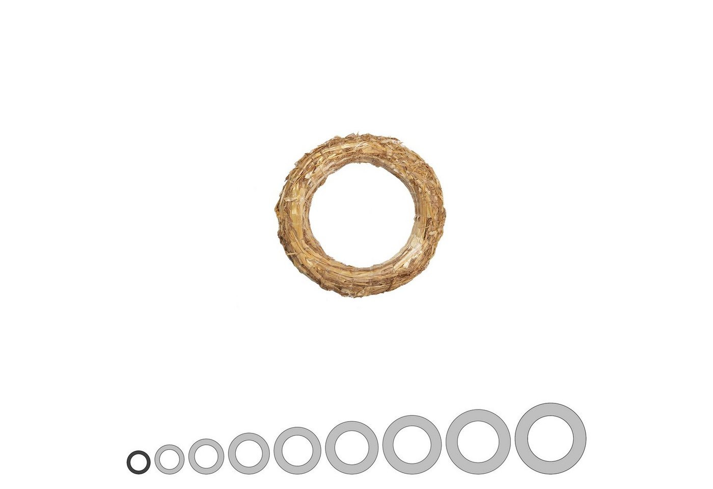 DekoPrinz® Bastelkranz Natur Strohkranz / Strohrömer Rohling, Ø20 cm, 3 cm Stärke