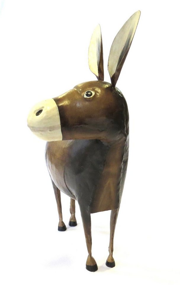 Exner GmbH Garten- & Wohnaccessoires Gartenfigur Deko Figur Esel Lustig Handarbeit Metall Braun 55 cm, Handarbeit Bild 3