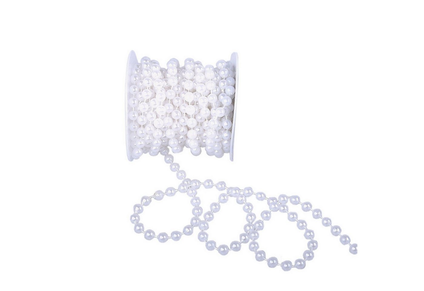 Deko AS Kordel Perlengirlande - Perlenband - Hochzeit - Taufe - Kommunion - 8mm Brei, Dekogirlande aus Kunstperlen