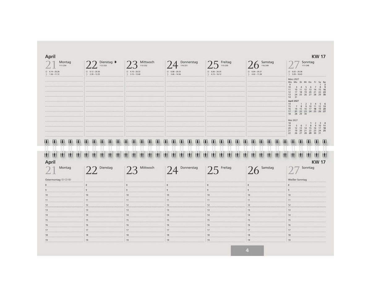 GLOCKEN Schreibtischkalender Querkalender 29,7x10,5cm 1 Woche/2 Seiten UWS Kalendarium 2027 Bild 2