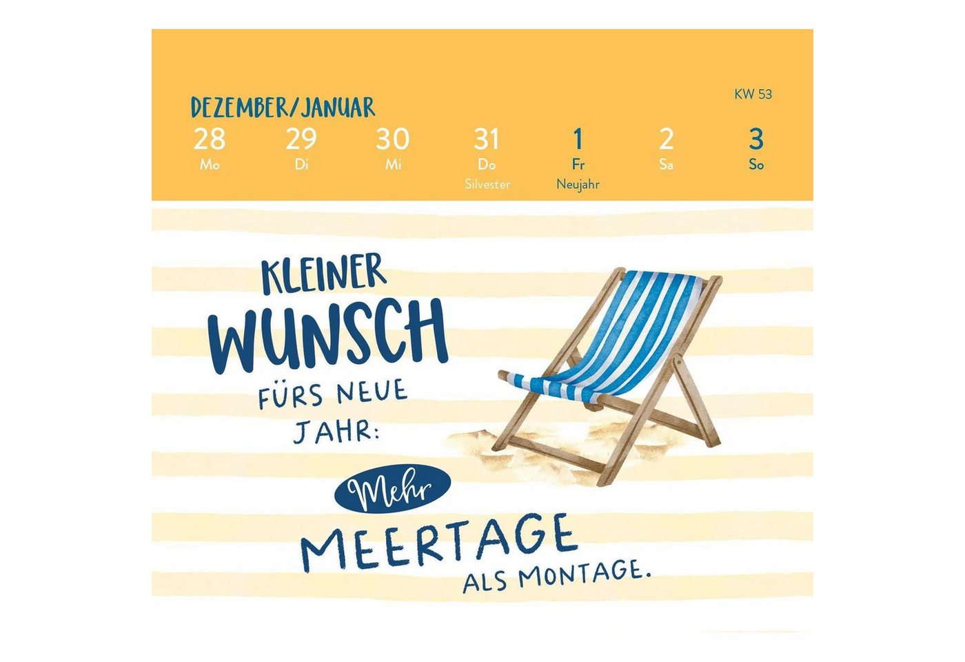 groh Verlag Tischkalender Mini-Wochenkalender 2027: MEER ist Balsam für die Seele