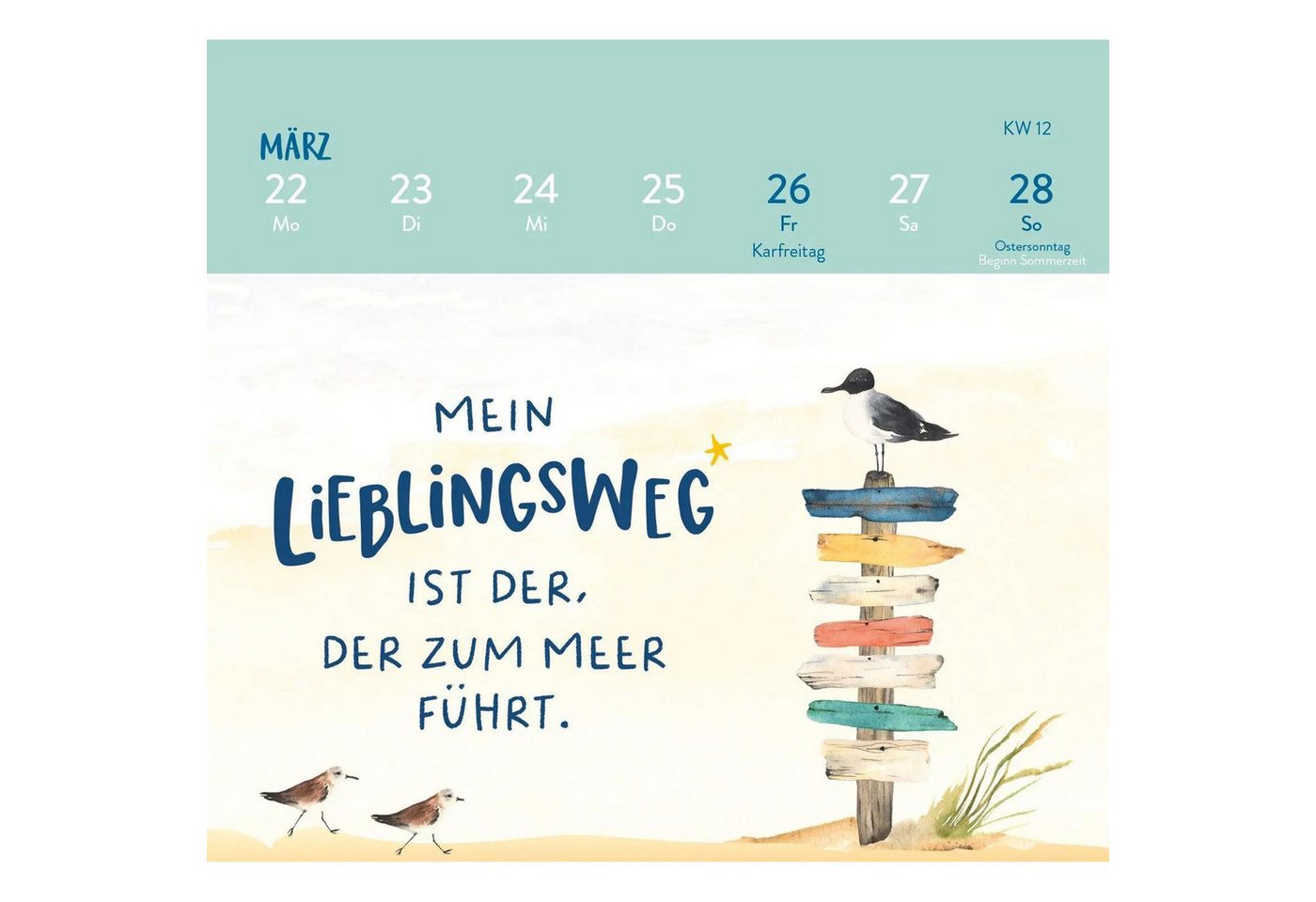 groh Verlag Tischkalender Mini-Wochenkalender 2027: MEER ist Balsam für die Seele Bild 5