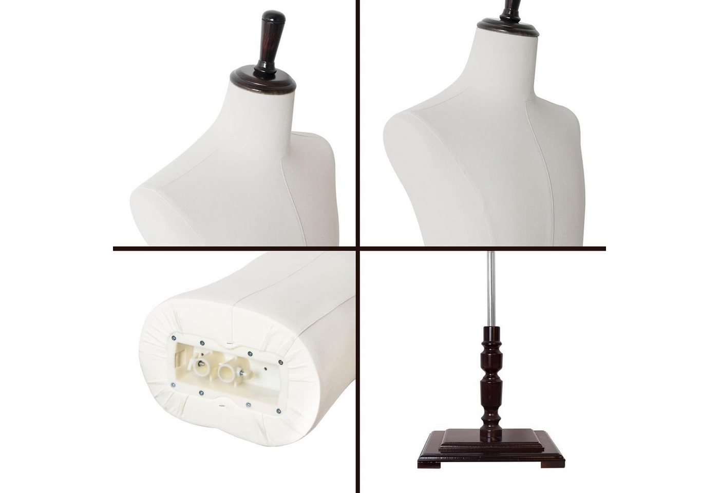 SHAREWIN Schneiderpuppe Herren-Torso mit höhenverstellbarem Holzständer, 61–78 Zoll, Nadelgeeigneter Leinenbezug, Standardmaße für Herrenbekleidung Bild 2